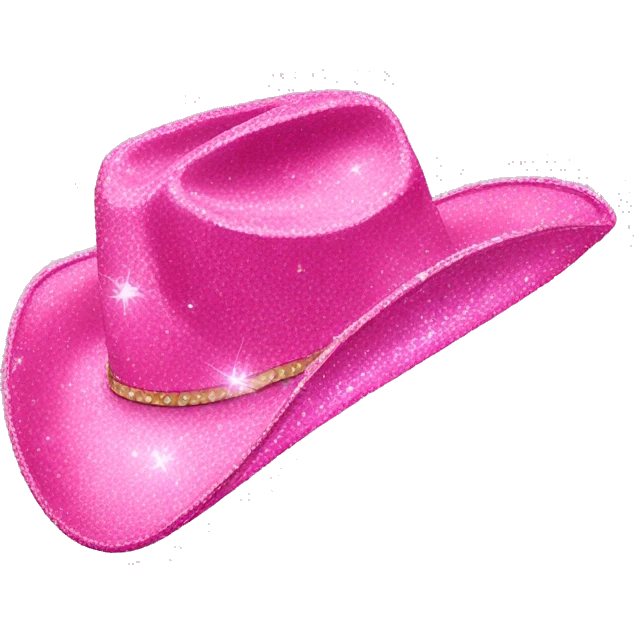 pink glittery cowgirl hat emoji