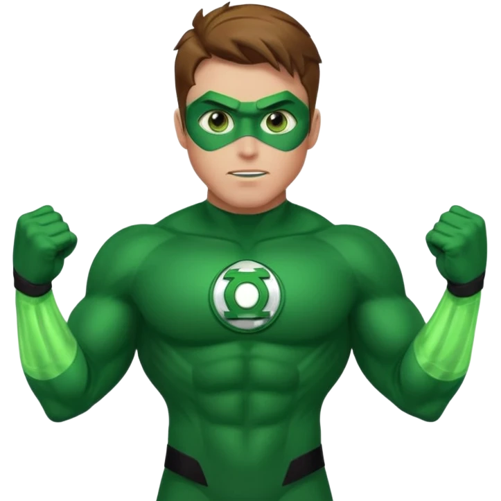 Green Lantern with green eyes emoji