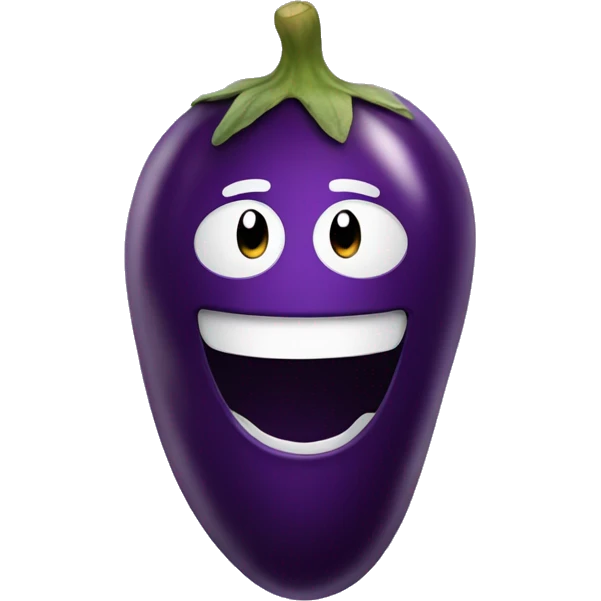 big smile with eggplant  emoji