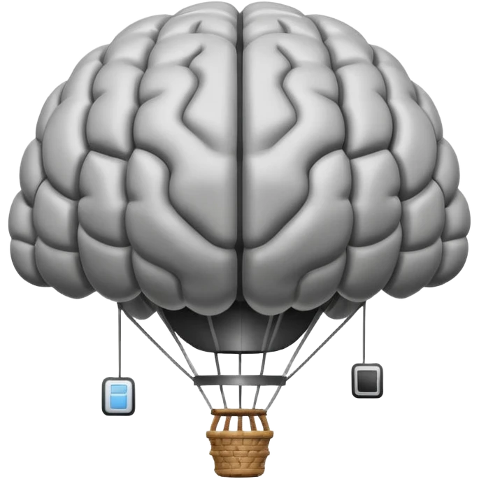 Globo aerostatico con forma de cerebro emoji