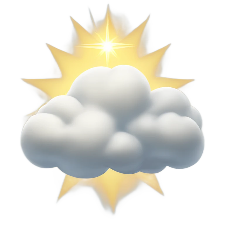Clouds with a holy shine emoji
