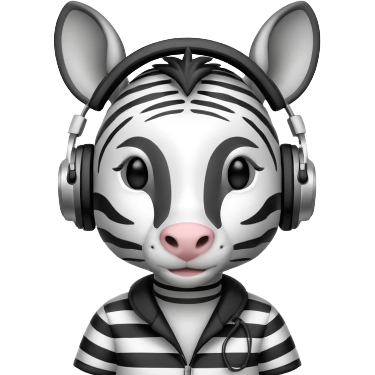 A zebra listening to music emoji