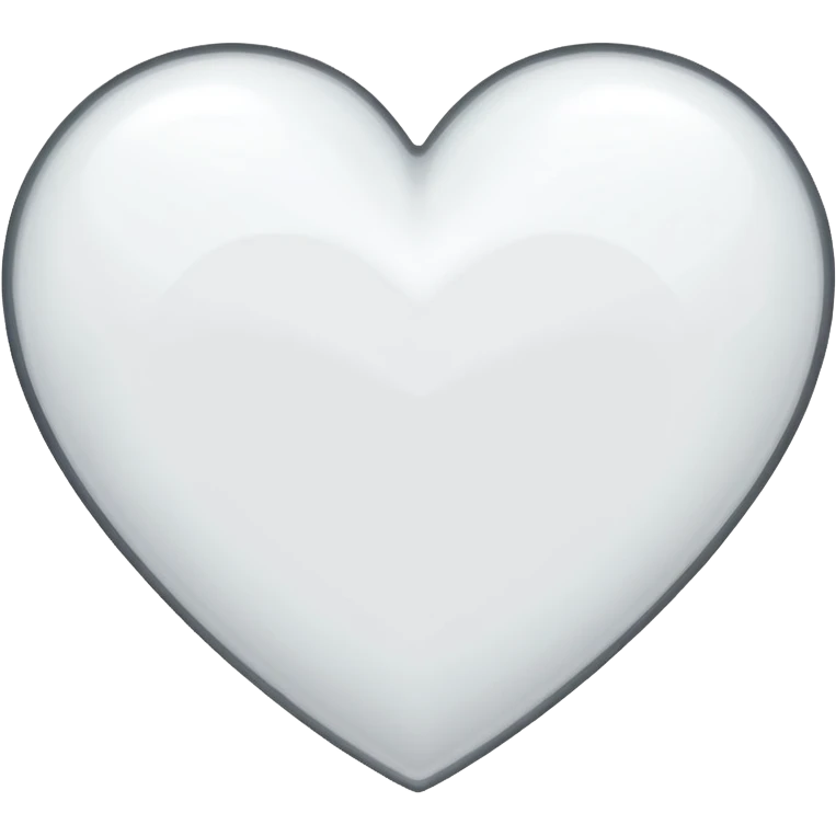 white heart with a silver outline emoji