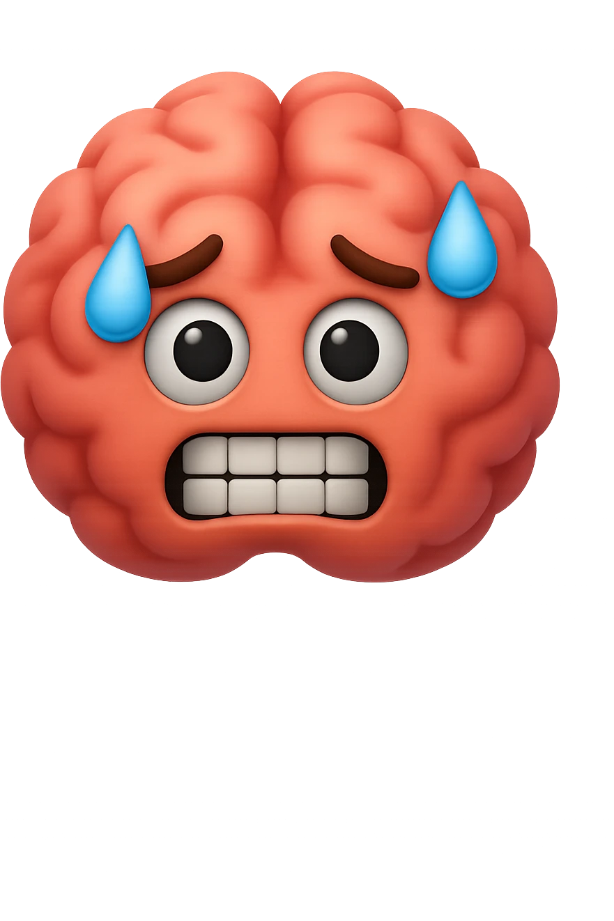 emoji 3d stile iphone di ansia/cervello con ansia emoji