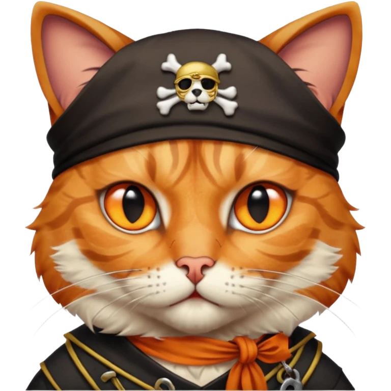 pirate cat with eye patch emoji