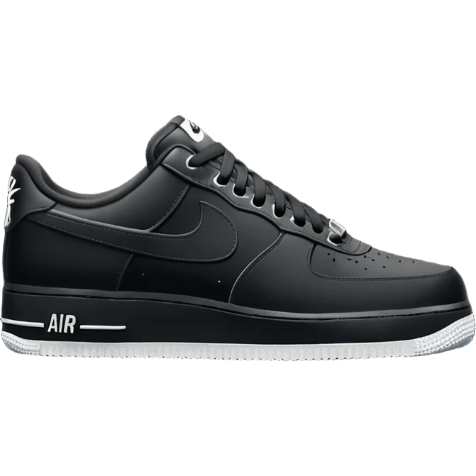 Nike Air Force 1 Full All Black OG Criminal Low Top Sneaker emoji
