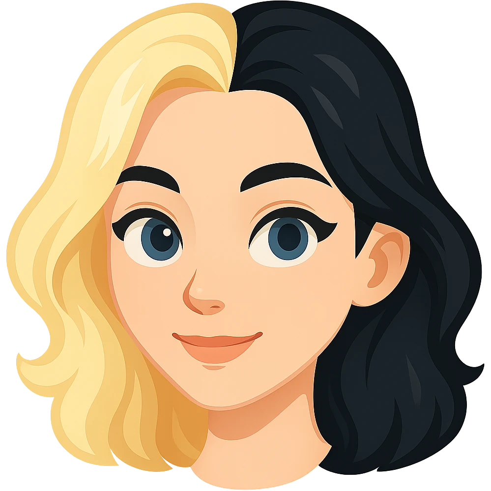 Create an image in the style of original Telegram stickers but without any outlines. Focus on just the head with hair and blue eyes, very light skin tone, and a transparent background. The style should closely resemble Telegram stickers but with no border lines. emoji