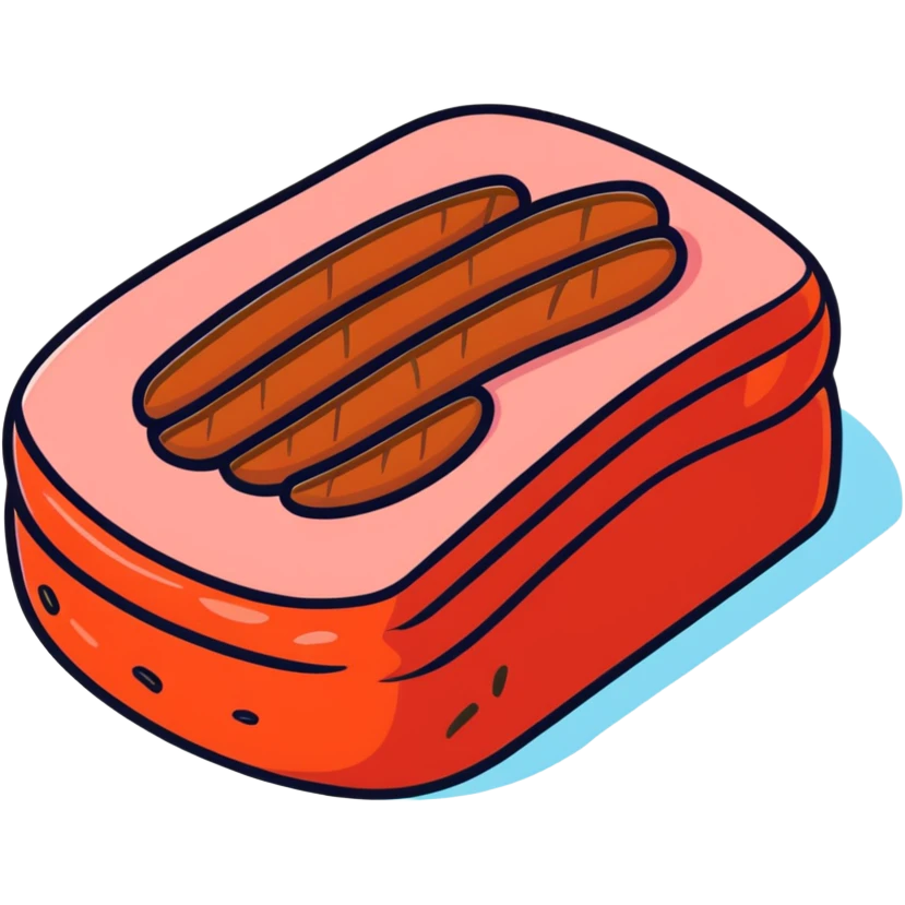 steak in cartoonish sticker style, bright colors, no background emoji