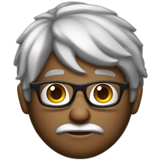 homem, desenvolvedor de softaware cabelo preto, barba preta, com oculos emoji