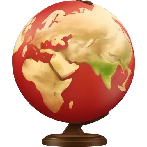 el globo de la tierra en rojo  emoji