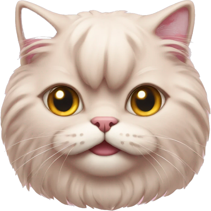 Pink persian cat smile emoji