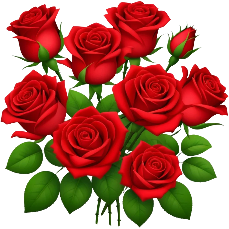 beautiful bouquet of red roses emoji