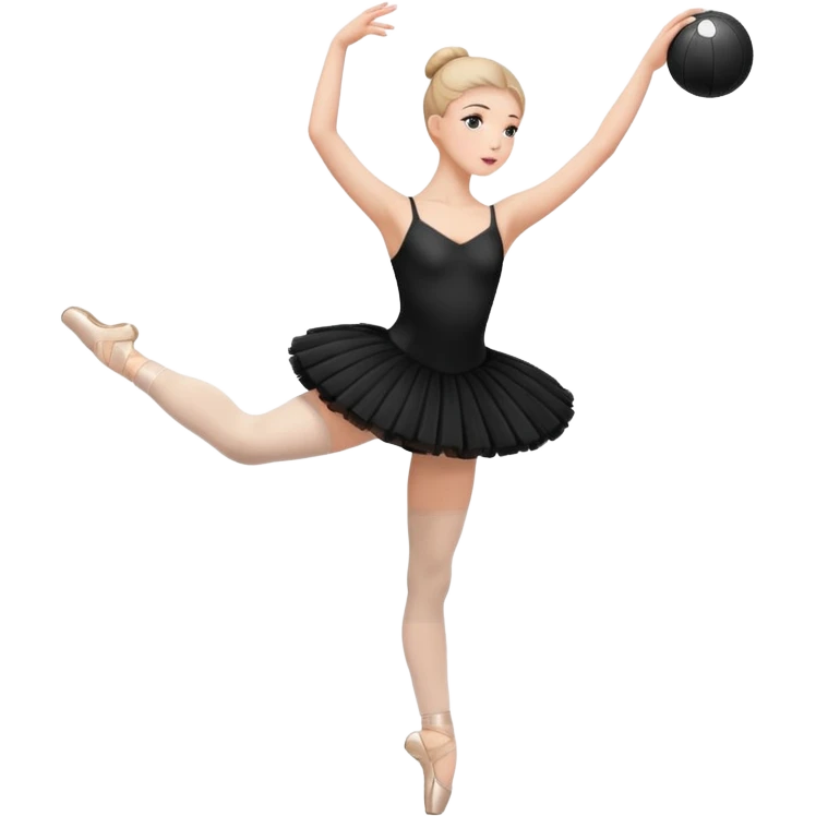 full body balet with black tutu holding ball emoji