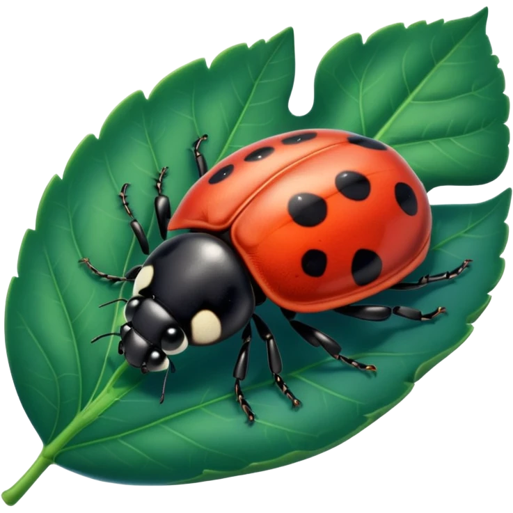  cute BLUE lady bug on leaf emoji