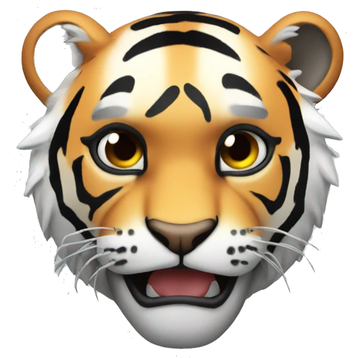 create a emoji tiger is crying style robot  emoji