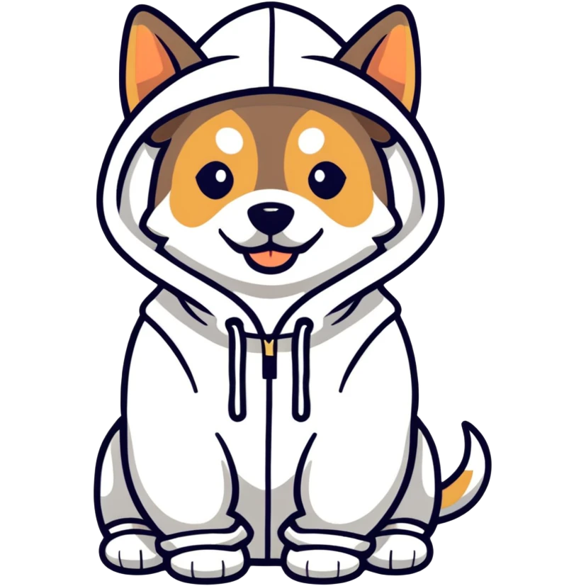 dog wearing a hodie emoji