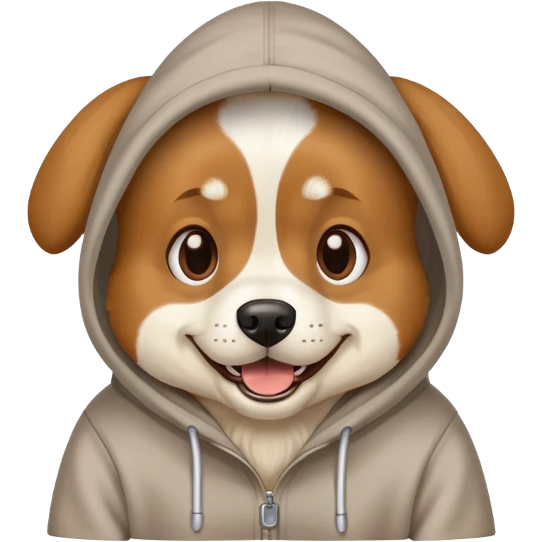 Dog wearing hoodie emoji