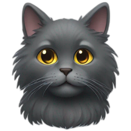 cat fluffy-dark-grey-cat emoji