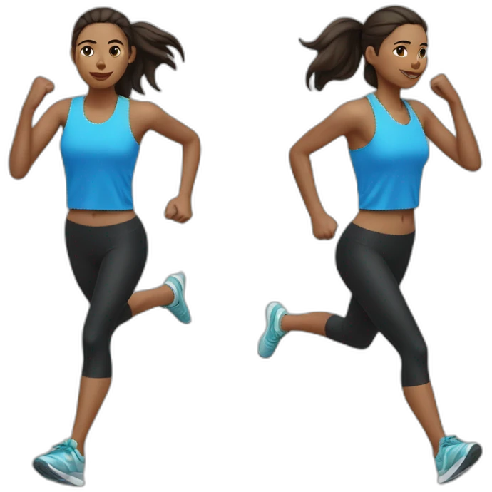 Runner girl with two tops emoji
