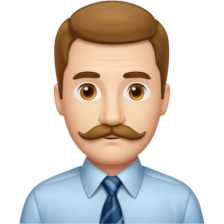 long mustached man with tie emoji