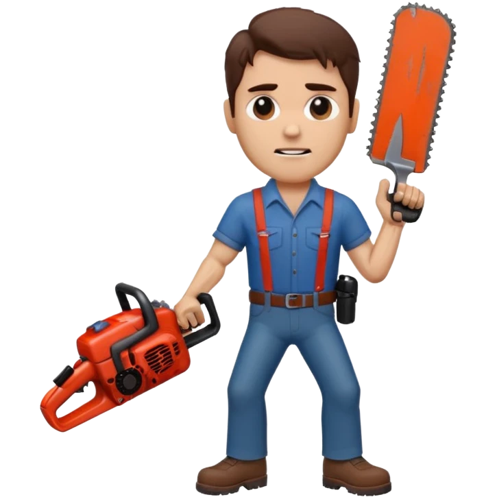 ash from the movie evil dead  movie Emoji with change all in the place of his right hand emoji