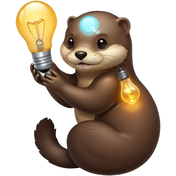 otter hugging a lightbulb emoji