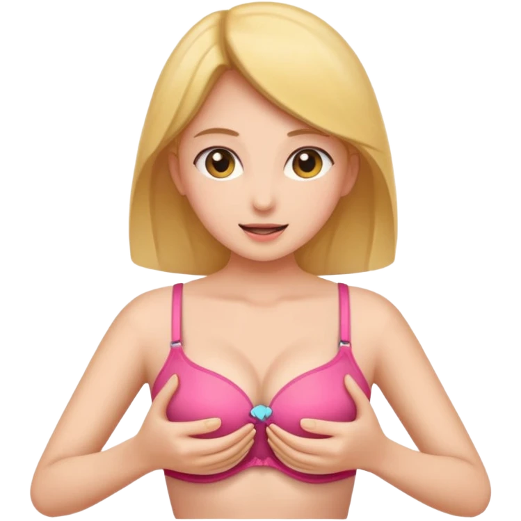 A girl opening bra emoji