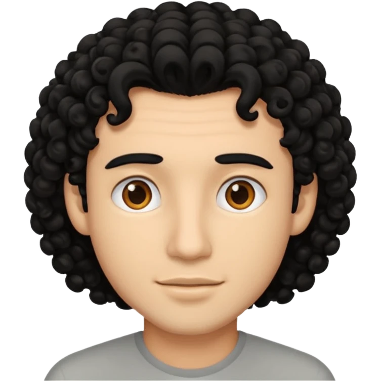 man with curly black hair  emoji