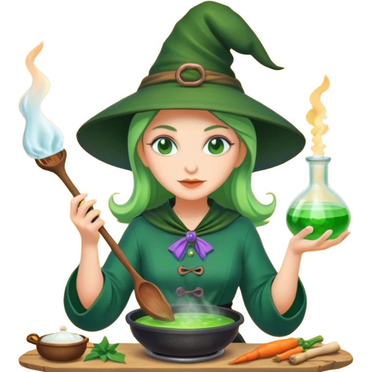 green witch cooking potion emoji