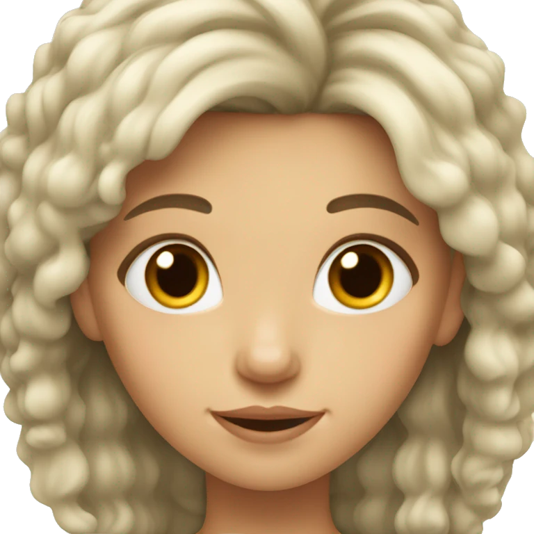 Caucasian girl with lucious hair emoji