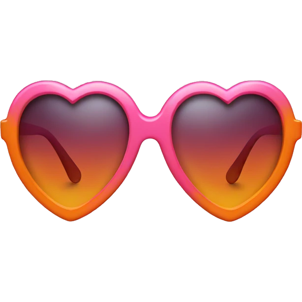 Pink and orange heart sunglasses  emoji