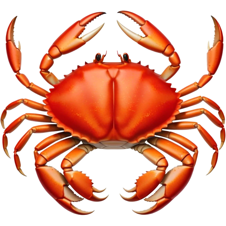 Cinematic rich crab legs, bright red shell glistening, cracked open to reveal tender white meat, warm golden highlights, detailed and delicious. emoji