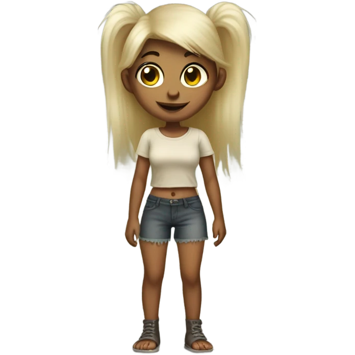Girl with troll body emoji
