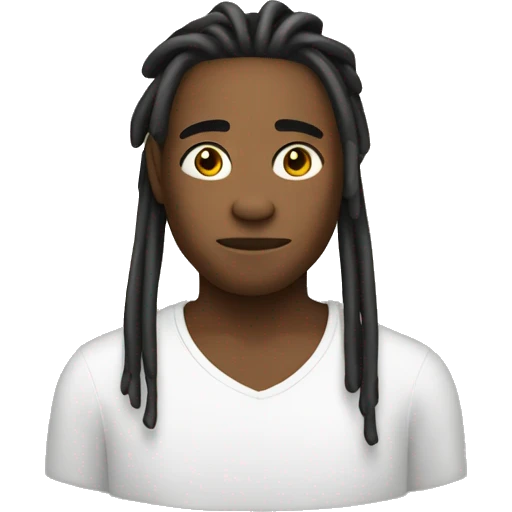 Brown skin with dreads emoji