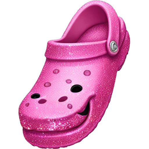 Pink crocs with glitter emoji