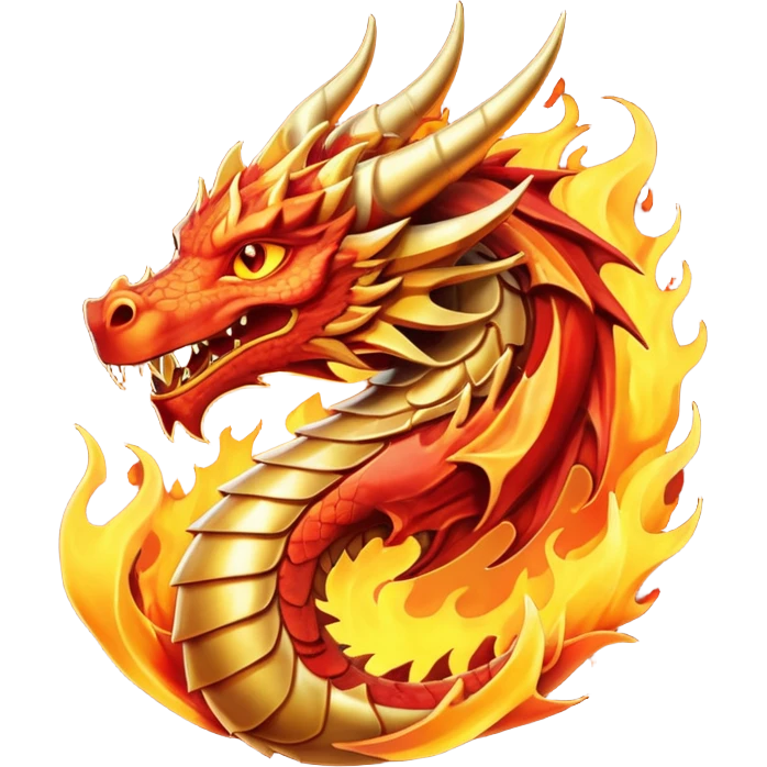 Golden fiery crest symbol thats in a shape of a dragon emoji