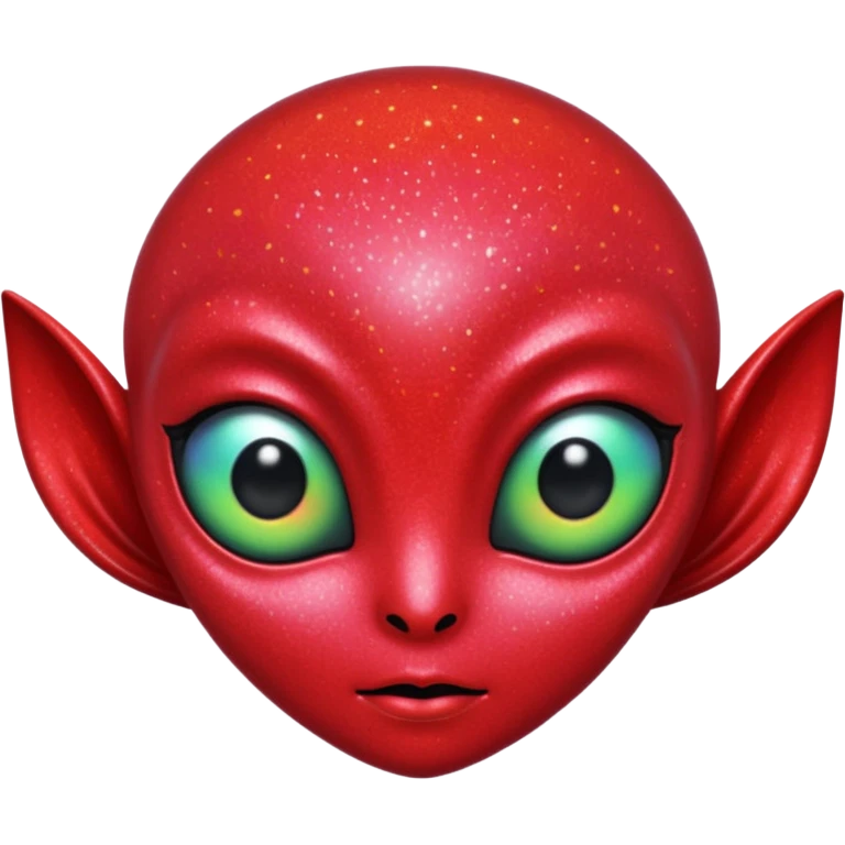 red glitter alien emoji