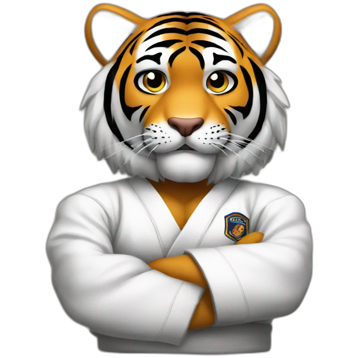 Tiger Barely  jiu jitsu with his arms crossed emoji
