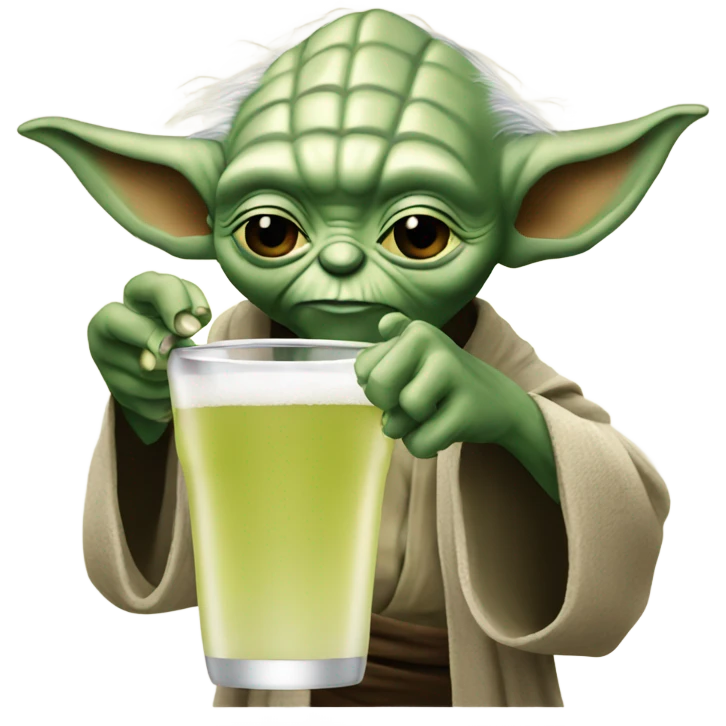 Yoda drinking  emoji