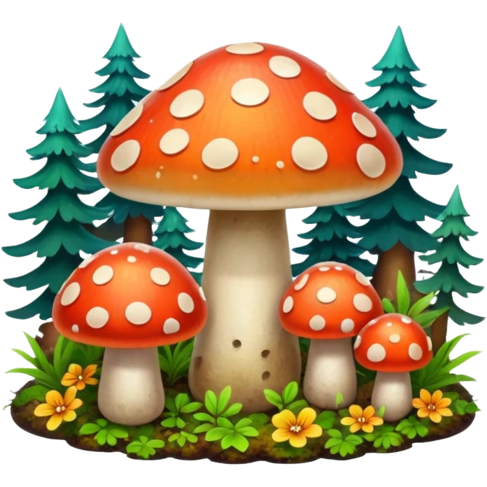 colorfull mushrooms emoji