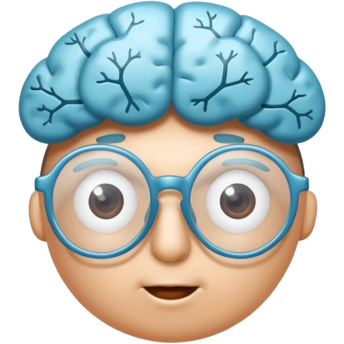 Brain cell wearing glasses  emoji