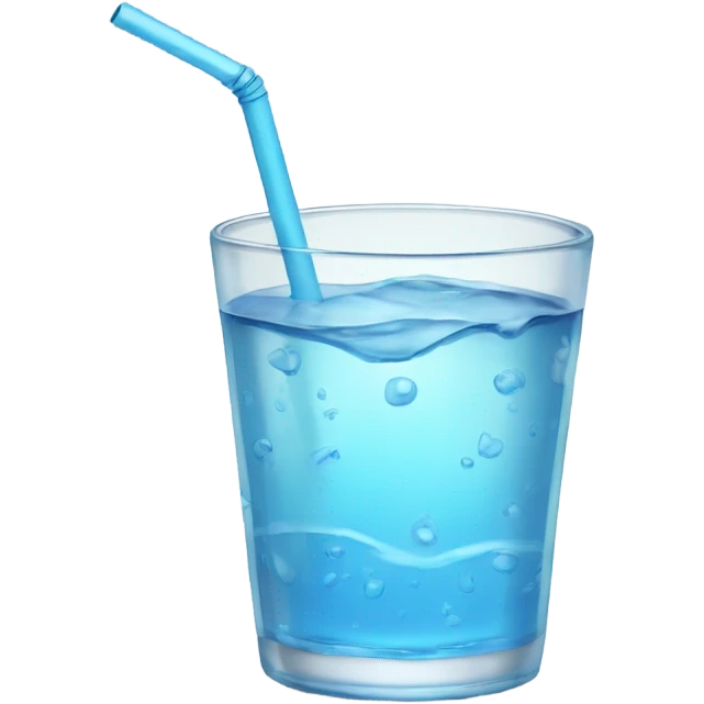 A huge glass of water with a curly straw emoji