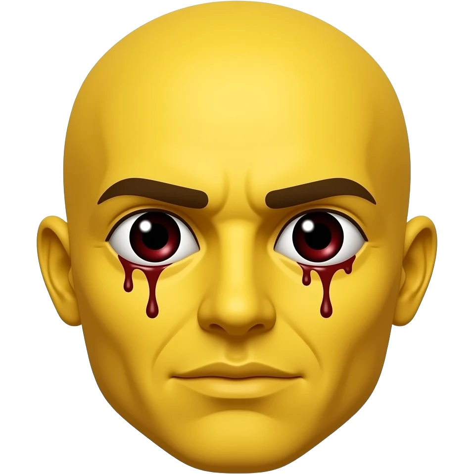 Yellow face with bloodshot high looking eyes emoji emoji