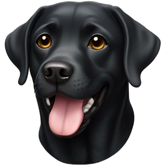 A Labrador black smiling  emoji