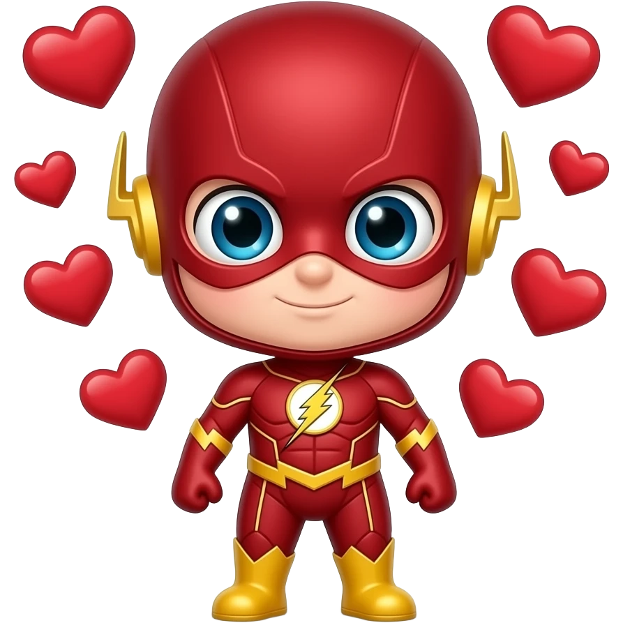 the flash with hearts chibi emoji