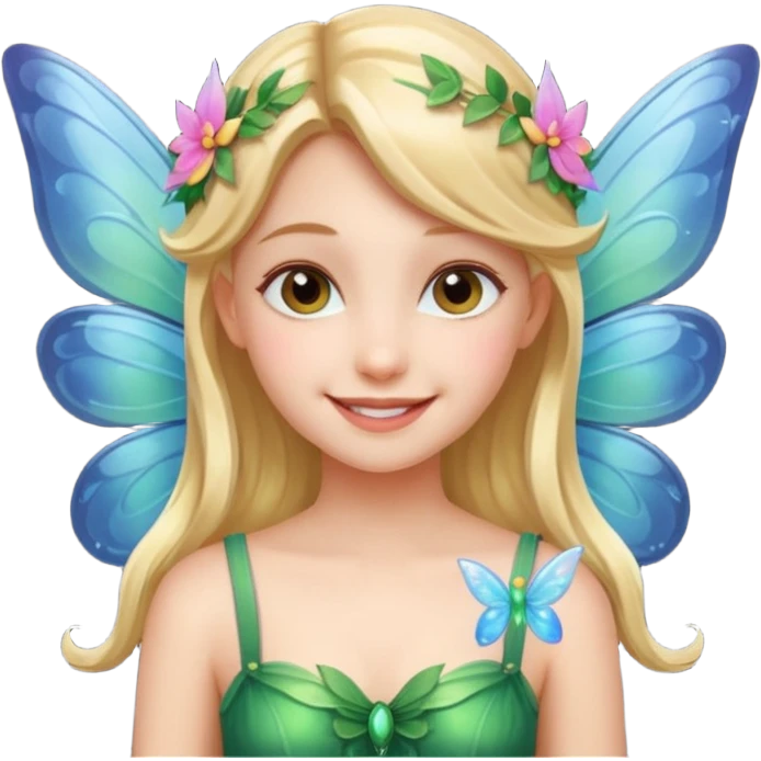 Smile with fairy wings  emoji