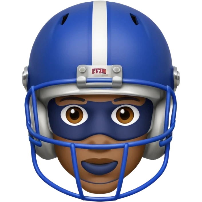 College football player helmet in a royal blue color only face emoji