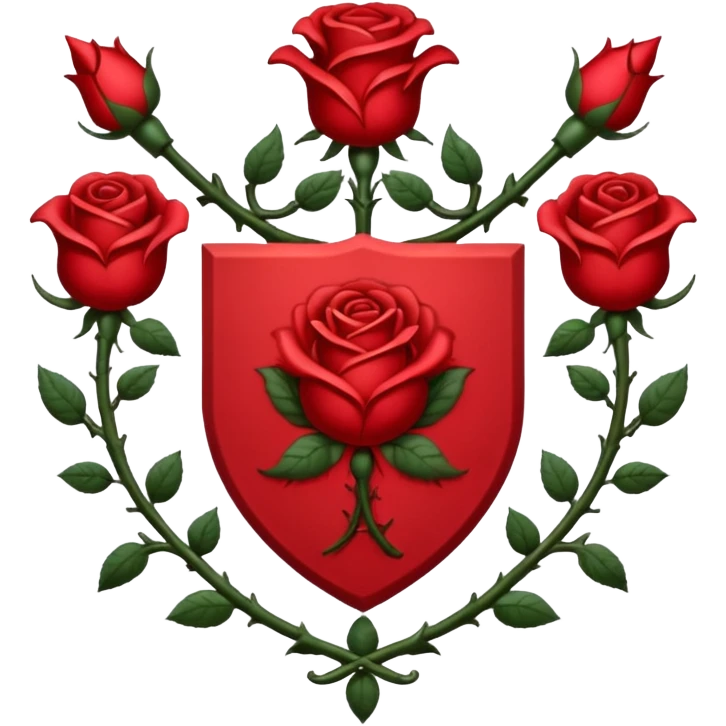 brasão medieval rosa de sangue vermelha emoji