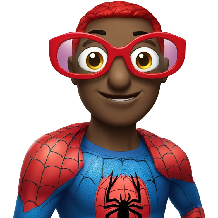 Spider-Man with peppa pig glasses emoji
