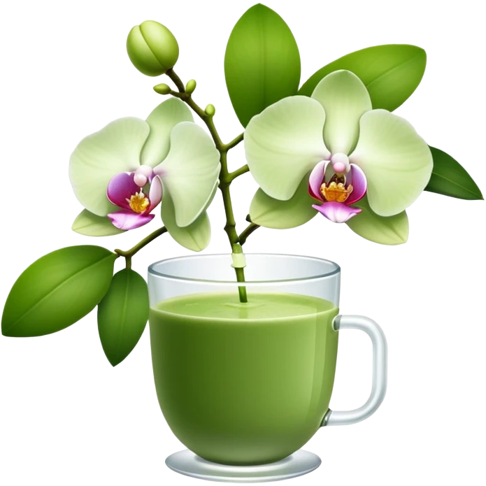 Matcha and orchidea emoji